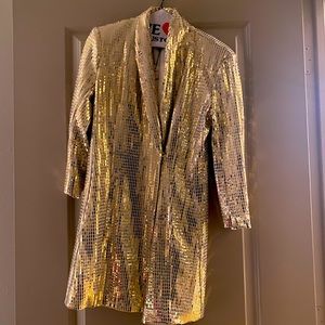 Gold sequence blazer dress